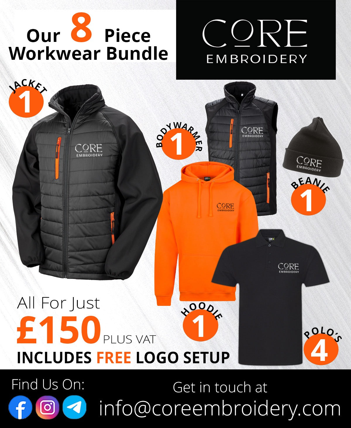 Core Embroidery: Garment Print & Embroidery.
