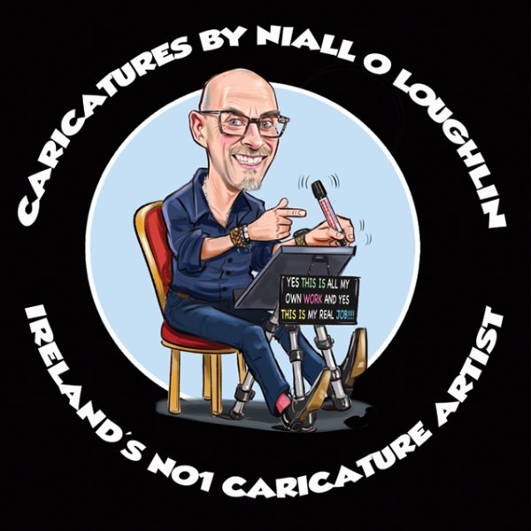 Irelands No 1 caricature artist Niall O'Loughlin as seen on the Late Late and Saturday night show.