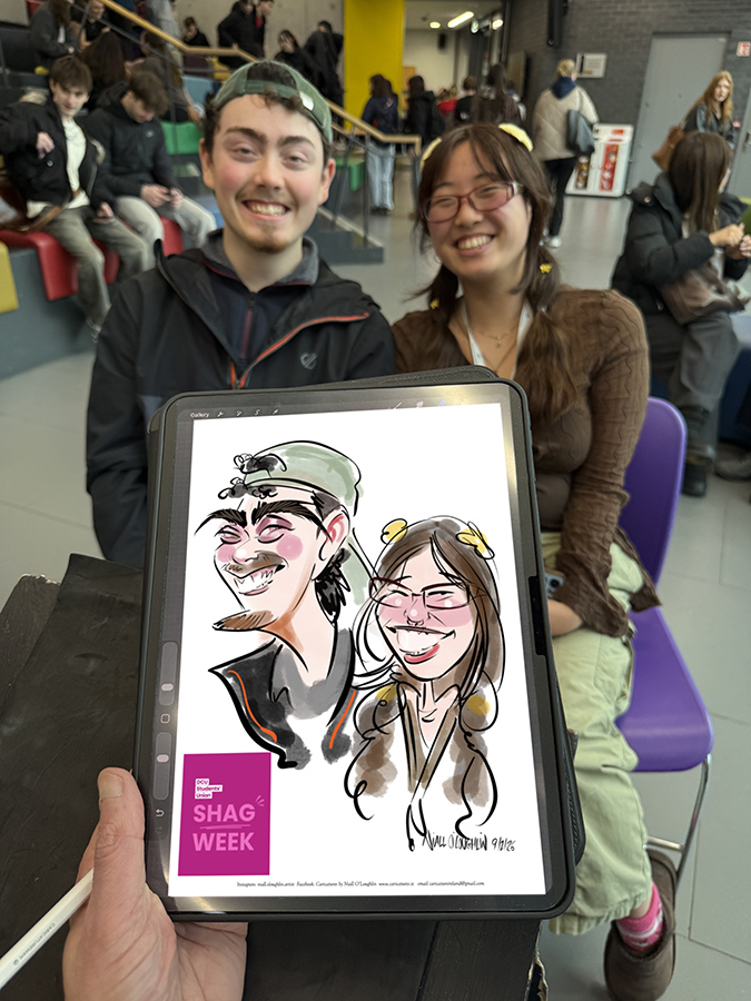 Irelands No 1 caricature artist Niall O'Loughlin as seen on the Late Late and Saturday night show.